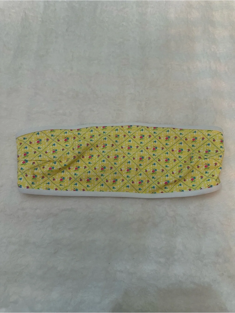 New! Frankie’s Bikinis x Pink Rosalind yellow bandeau Top 39096